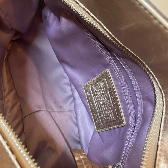 Coach Metallic Gold Shoulder Bag - Picture 5 of 9